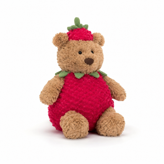 Strawberry Barcelona Bear Plush Toy – 26cm