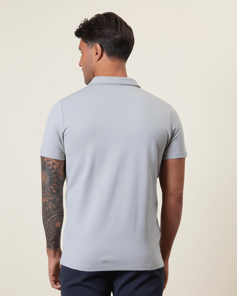 Men's Half-Zip Polo Shirt Old Money Perion
