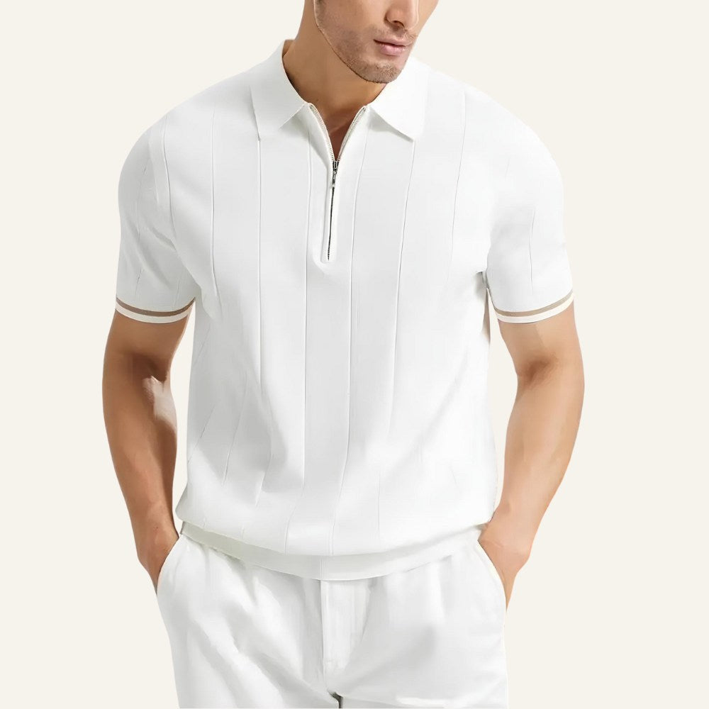 Men's Half-Zip Polo Shirt Old Money Valence