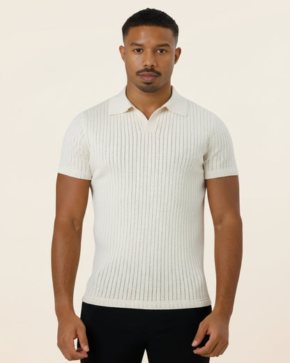 Men's Knit Polo Shirt Old Money Saville