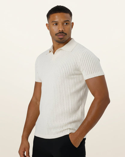 Men's Knit Polo Shirt Old Money Saville