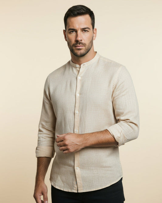 Linen Shirt Coastal Mandarin