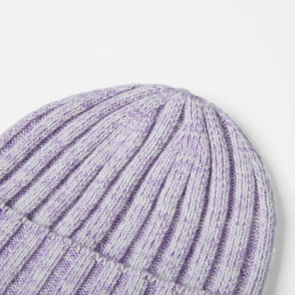 Ribbed Knit Cashmere Merino Wool Blend Beanie Hat