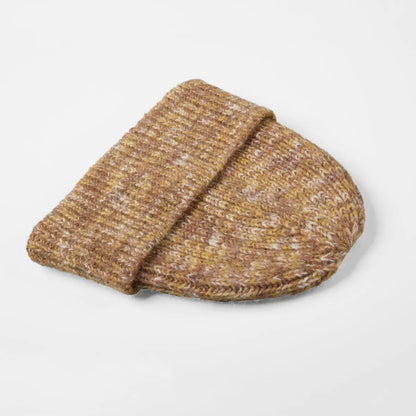 Cuffed Knit Mohair Blend Beanie Hat