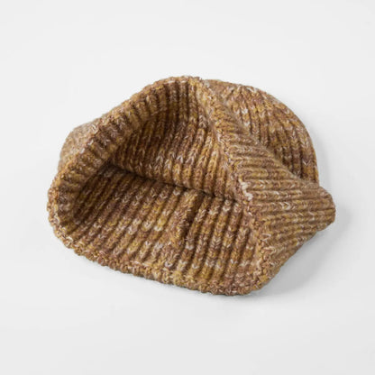 Cuffed Knit Mohair Blend Beanie Hat