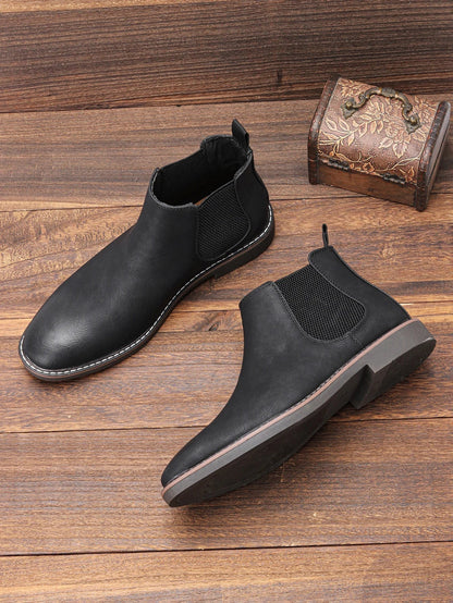 Ezzio Men's Leather Step-In Boots – Smart Casual Style
