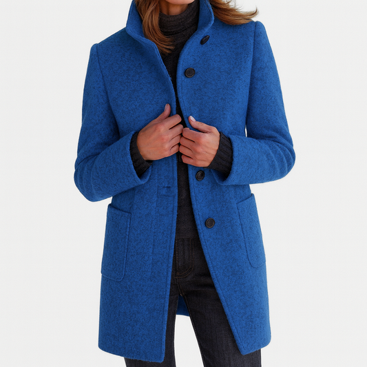 Classic high-collar elegant everyday coat for women | Ava