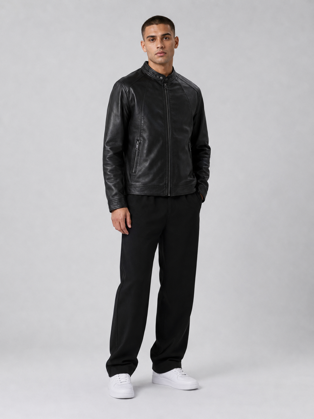 Men’s Black Faux Leather Jacket