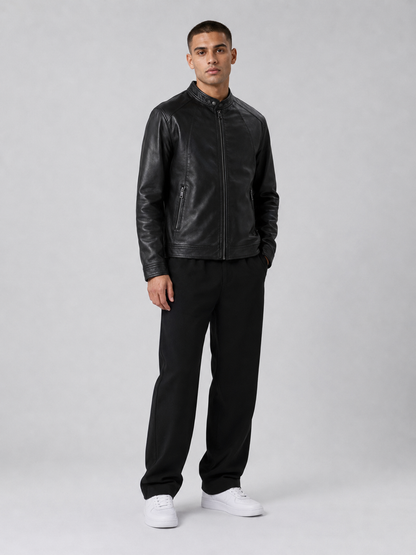 Men’s Black Faux Leather Jacket
