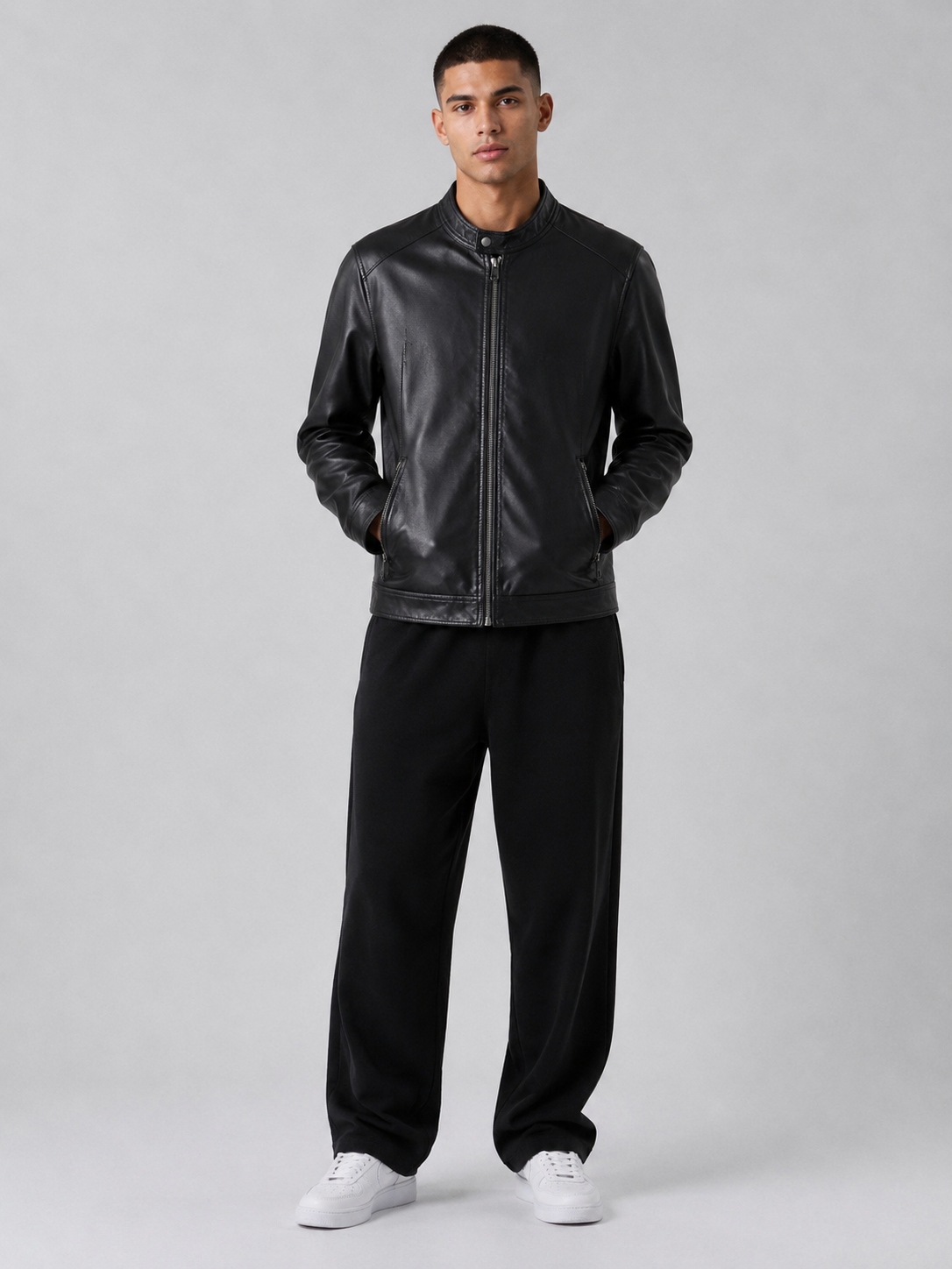 Men’s Black Faux Leather Jacket