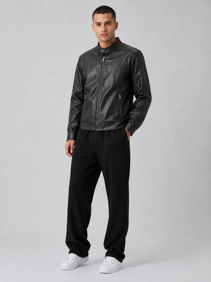 Men’s Black Faux Leather Jacket