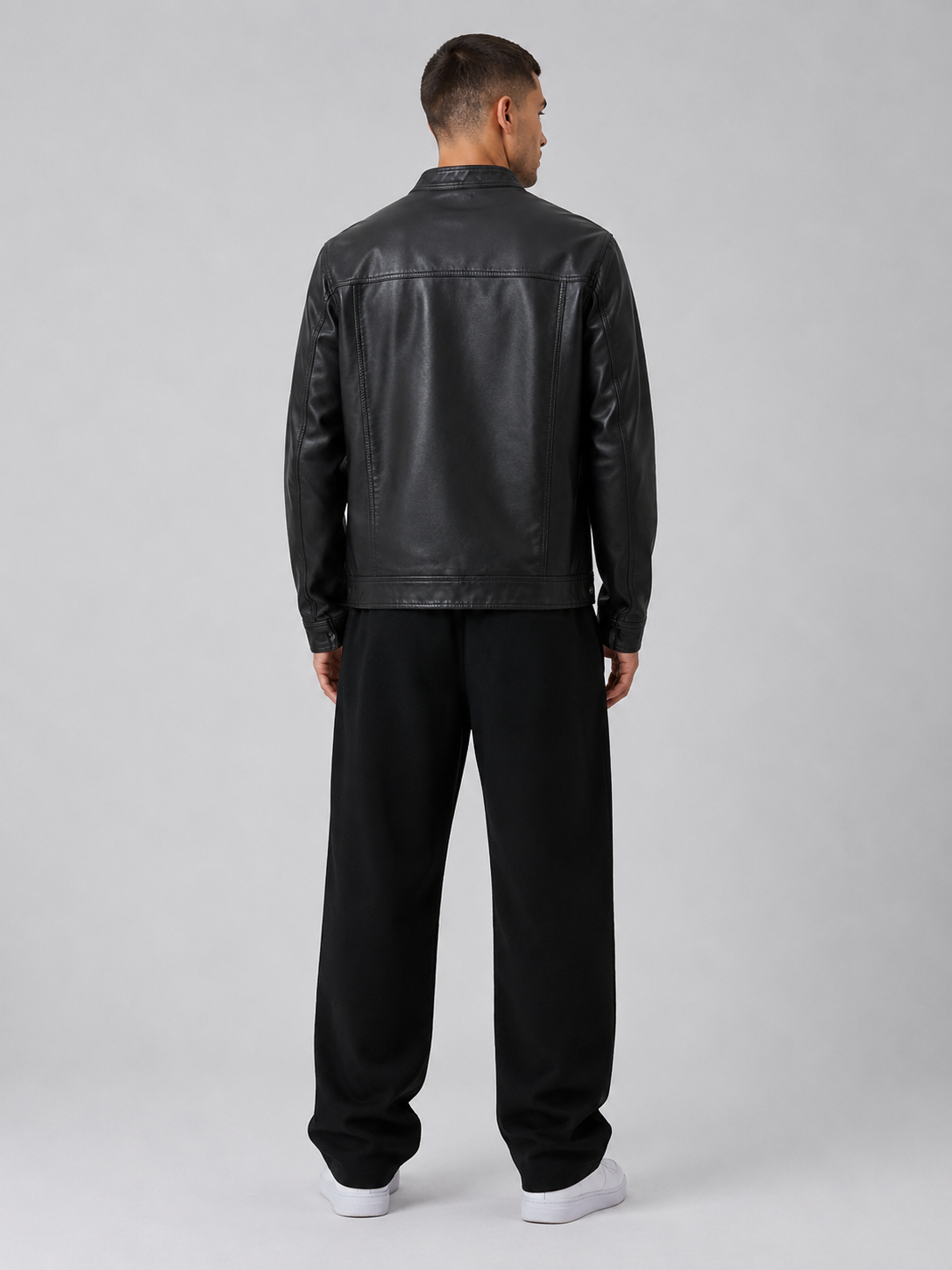 Men’s Black Faux Leather Jacket
