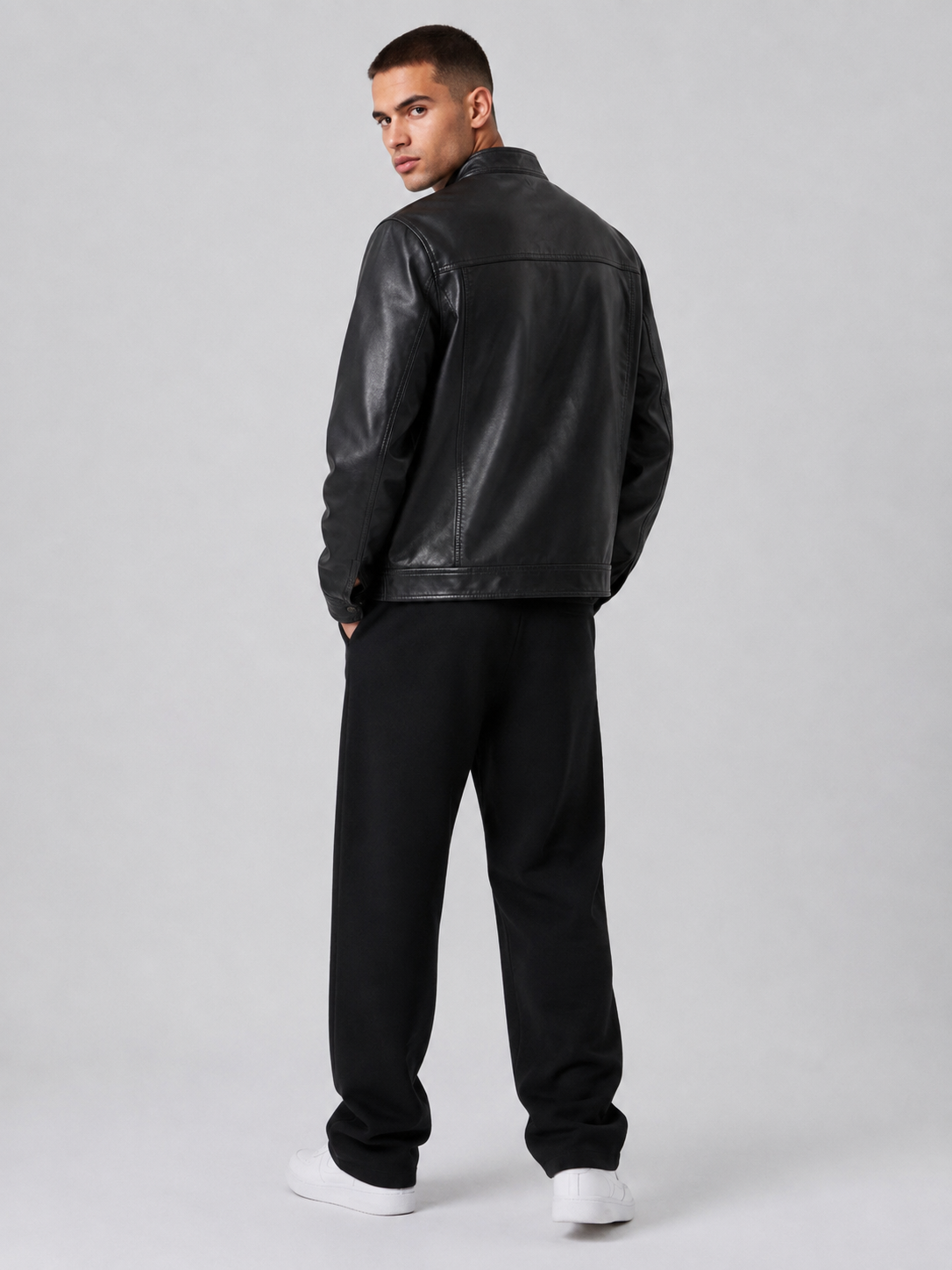 Men’s Black Faux Leather Jacket