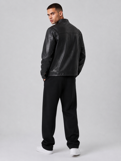 Men’s Black Faux Leather Jacket
