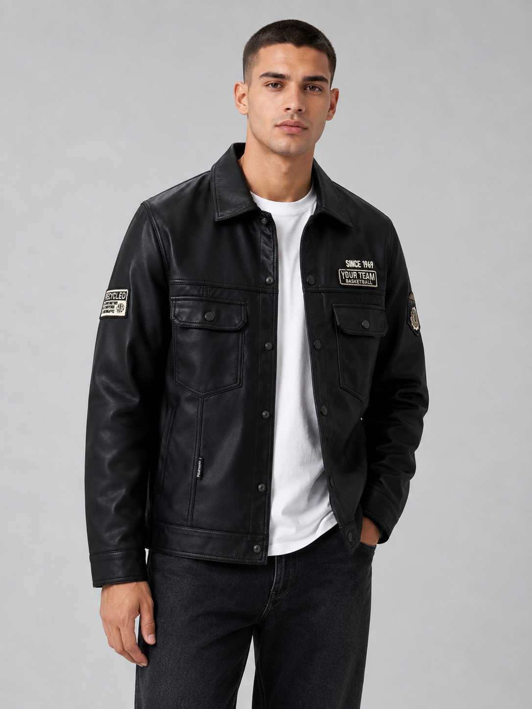 Men’s Black PU Leather Jacket