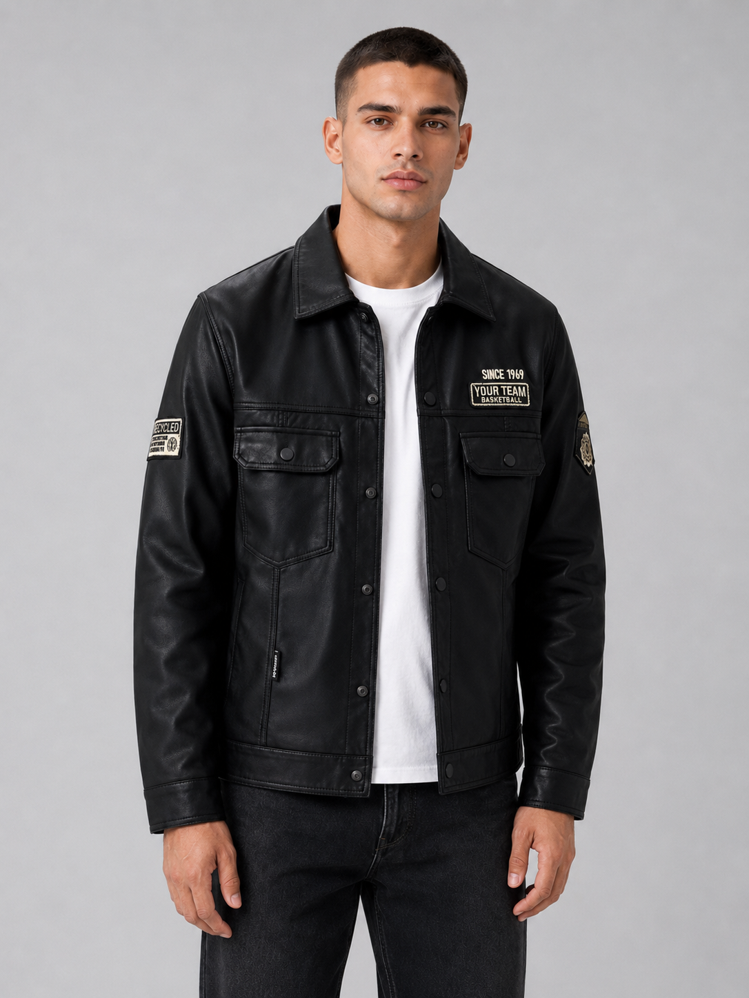 Men’s Black PU Leather Jacket