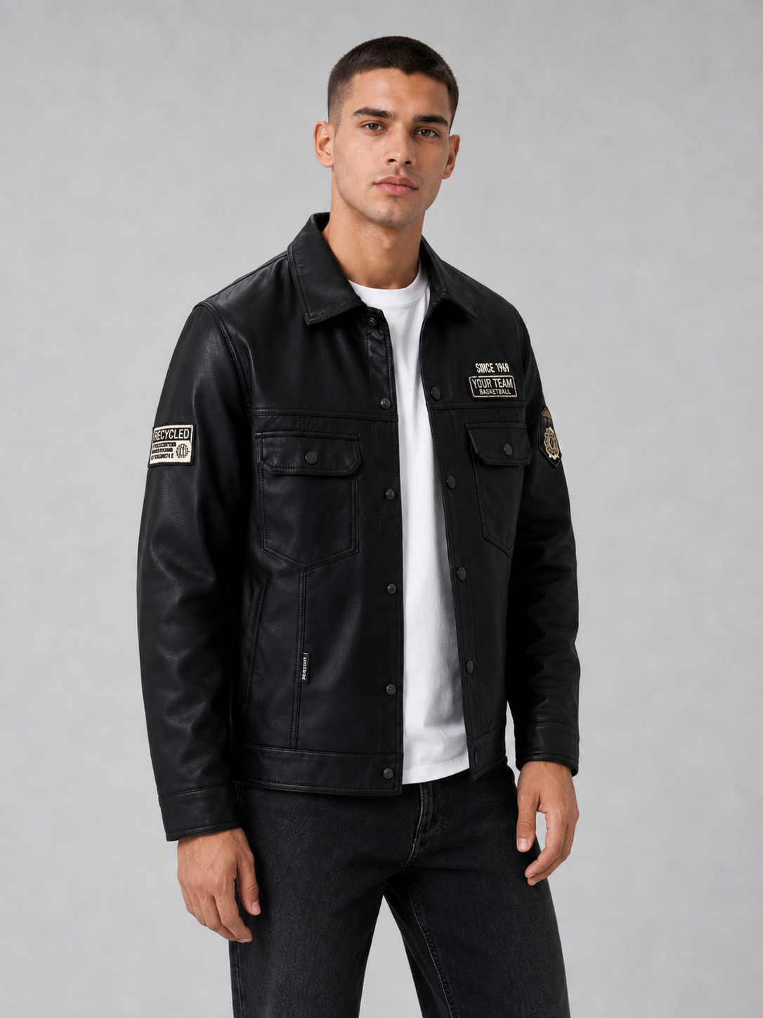 Men’s Black PU Leather Jacket