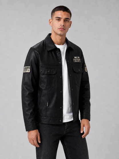Men’s Black PU Leather Jacket