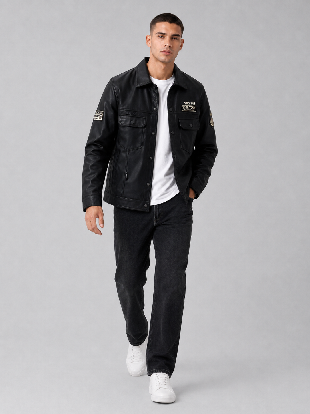 Men’s Black PU Leather Jacket