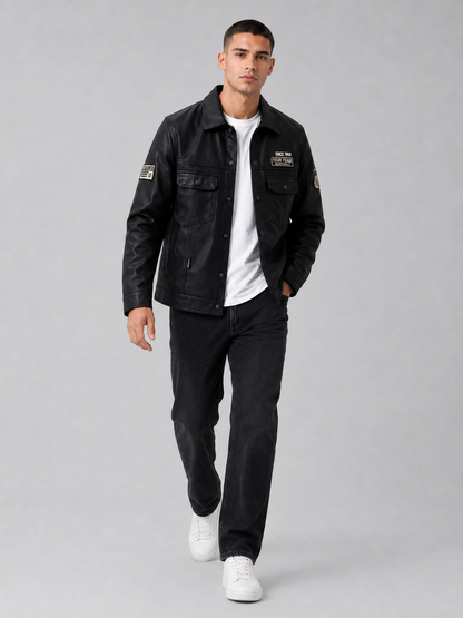 Men’s Black PU Leather Jacket
