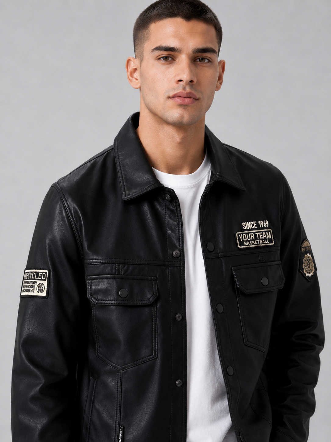 Men’s Black PU Leather Jacket