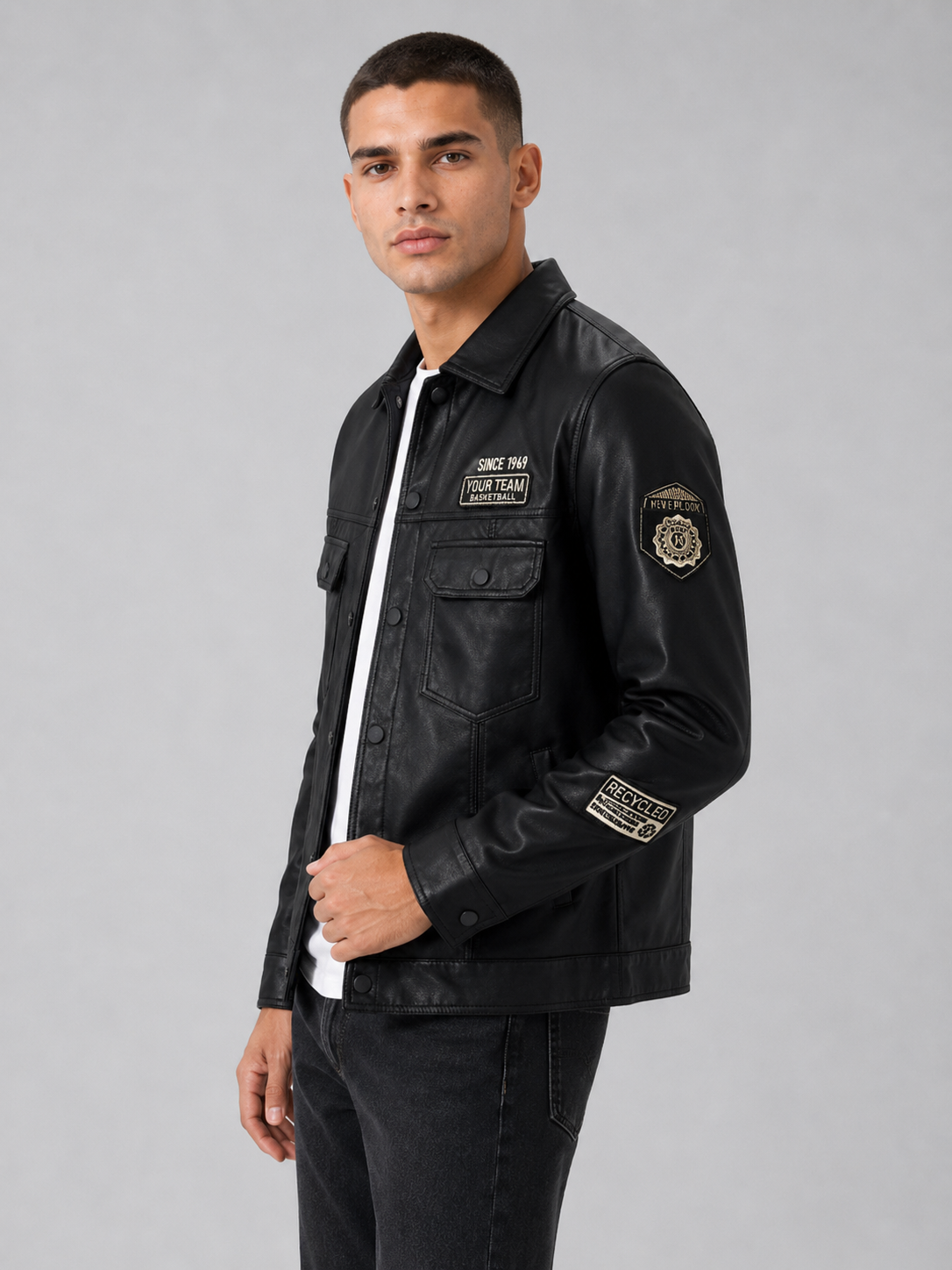 Men’s Black PU Leather Jacket