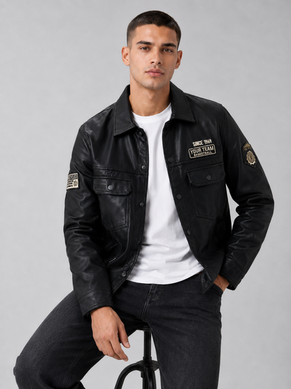 Men’s Black PU Leather Jacket