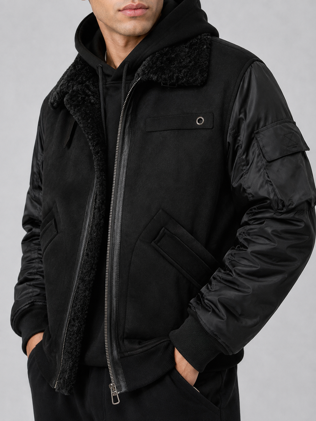 Men’s Thickened Sherpa Collar Jacket