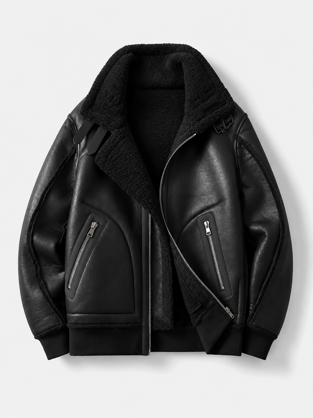 Men’s Thickened Faux Leather Jacket