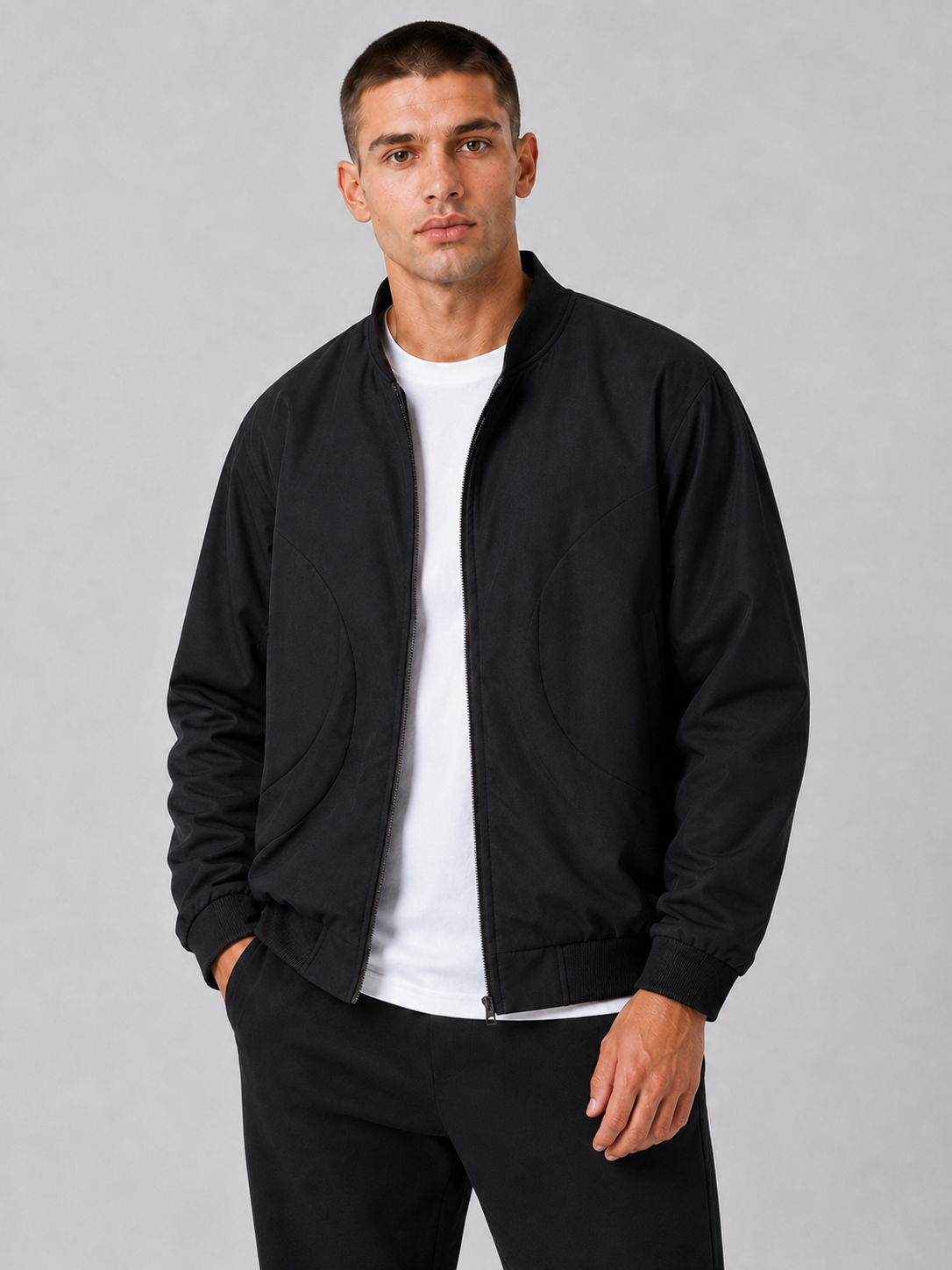 Fitted Windproof Polyester Jacket