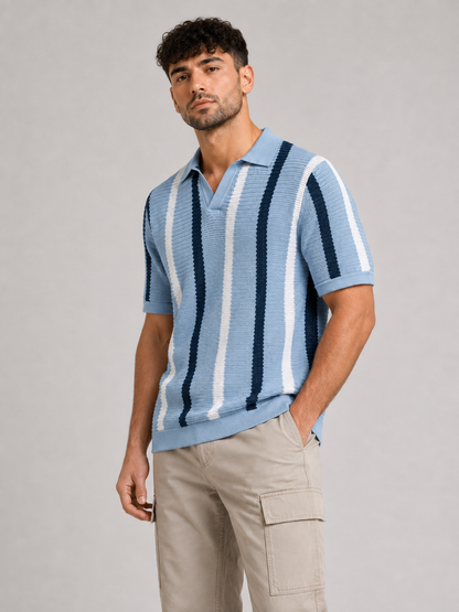 AIOPESON Short-Sleeve Striped Top