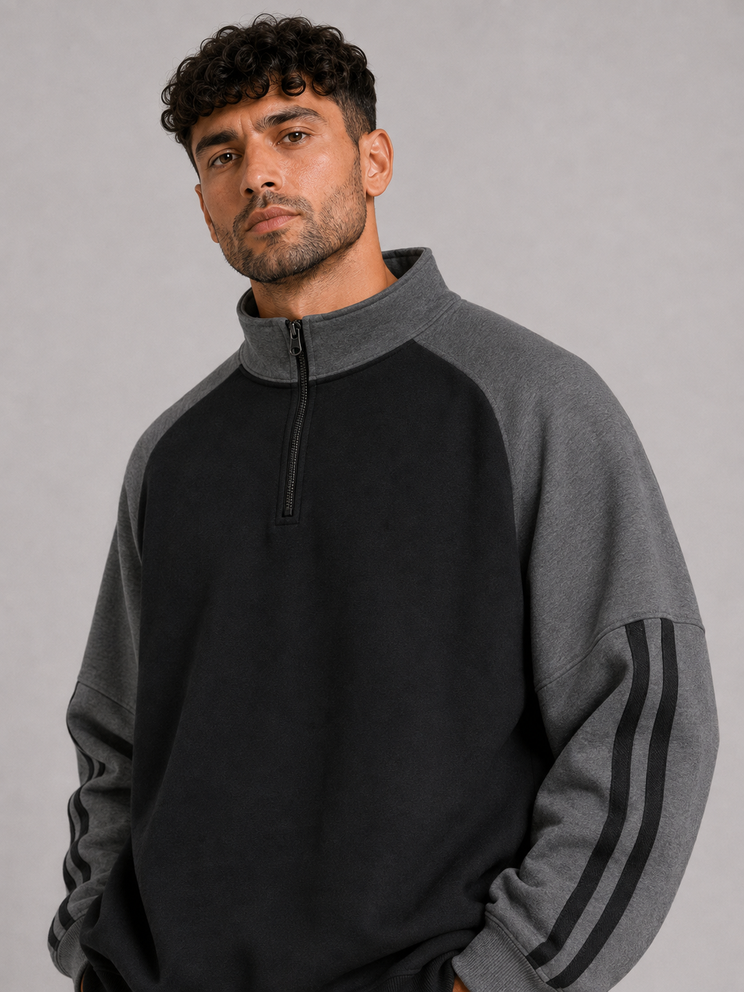 Mochuang Stand Collar Sweatshirt Jacket