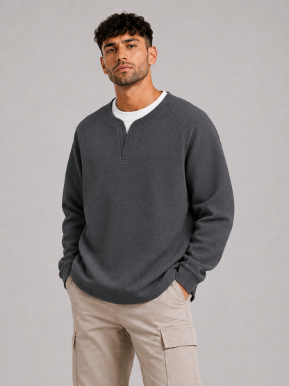 Mochuang V-Neck Pullover Sweatshirt