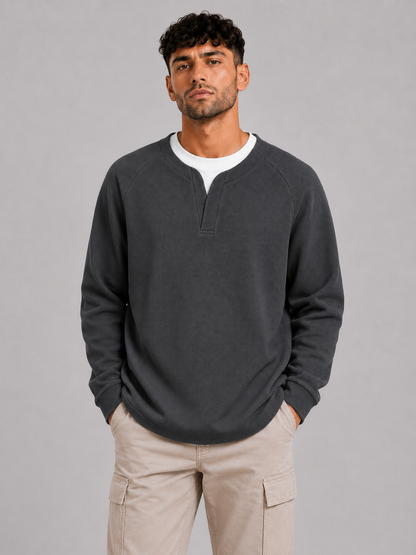 Mochuang V-Neck Pullover Sweatshirt