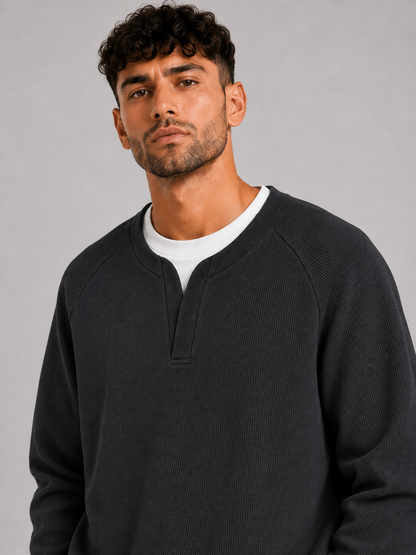 Mochuang V-Neck Pullover Sweatshirt