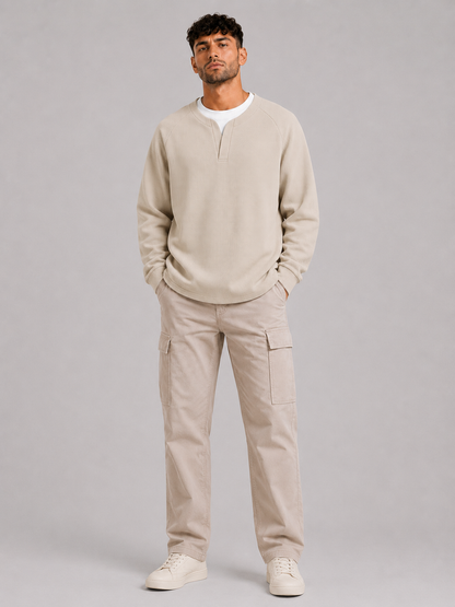Mochuang V-Neck Pullover Sweatshirt