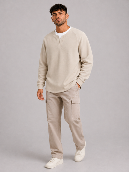 Mochuang V-Neck Pullover Sweatshirt