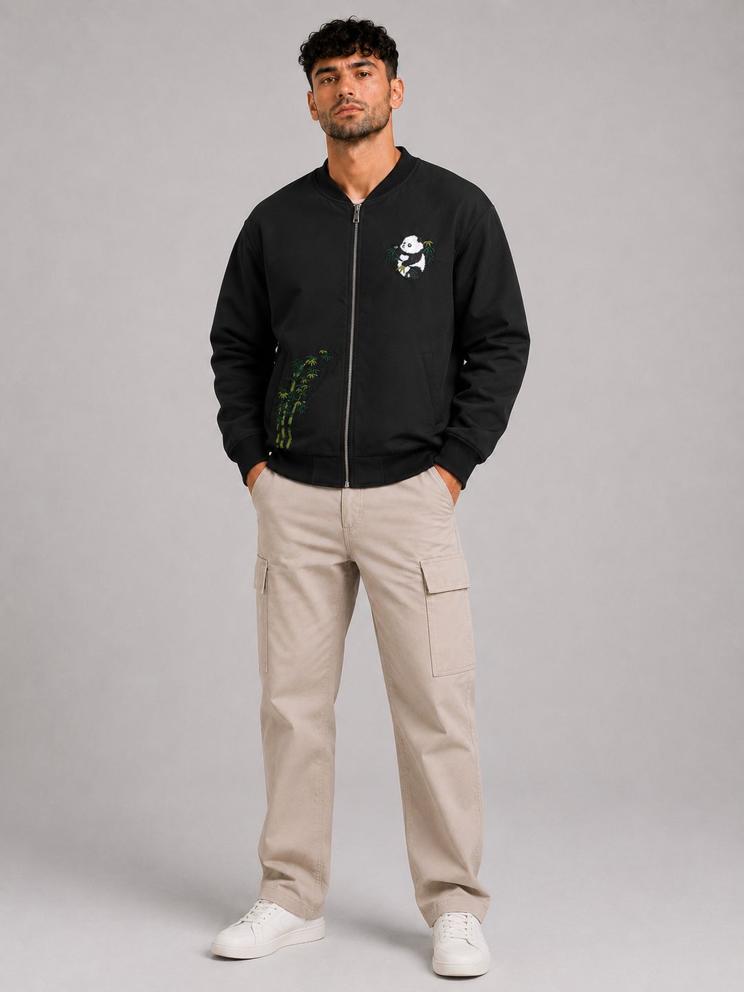Black Stand Collar Jacket