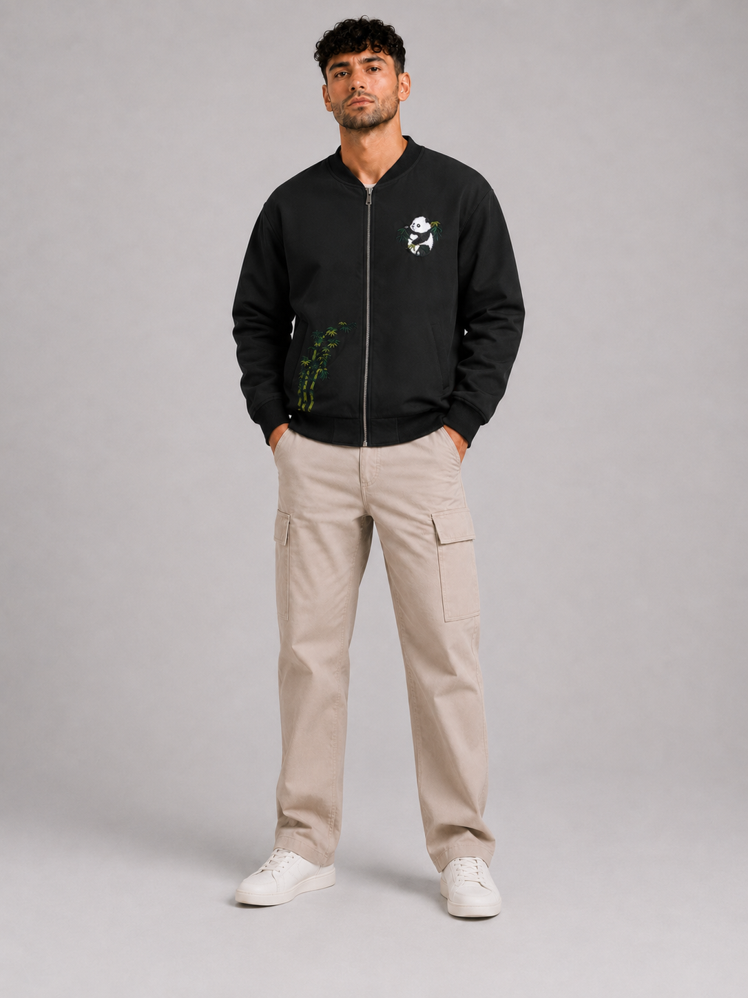 Black Stand Collar Jacket