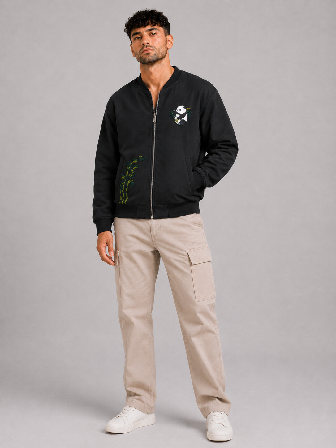Black Stand Collar Jacket