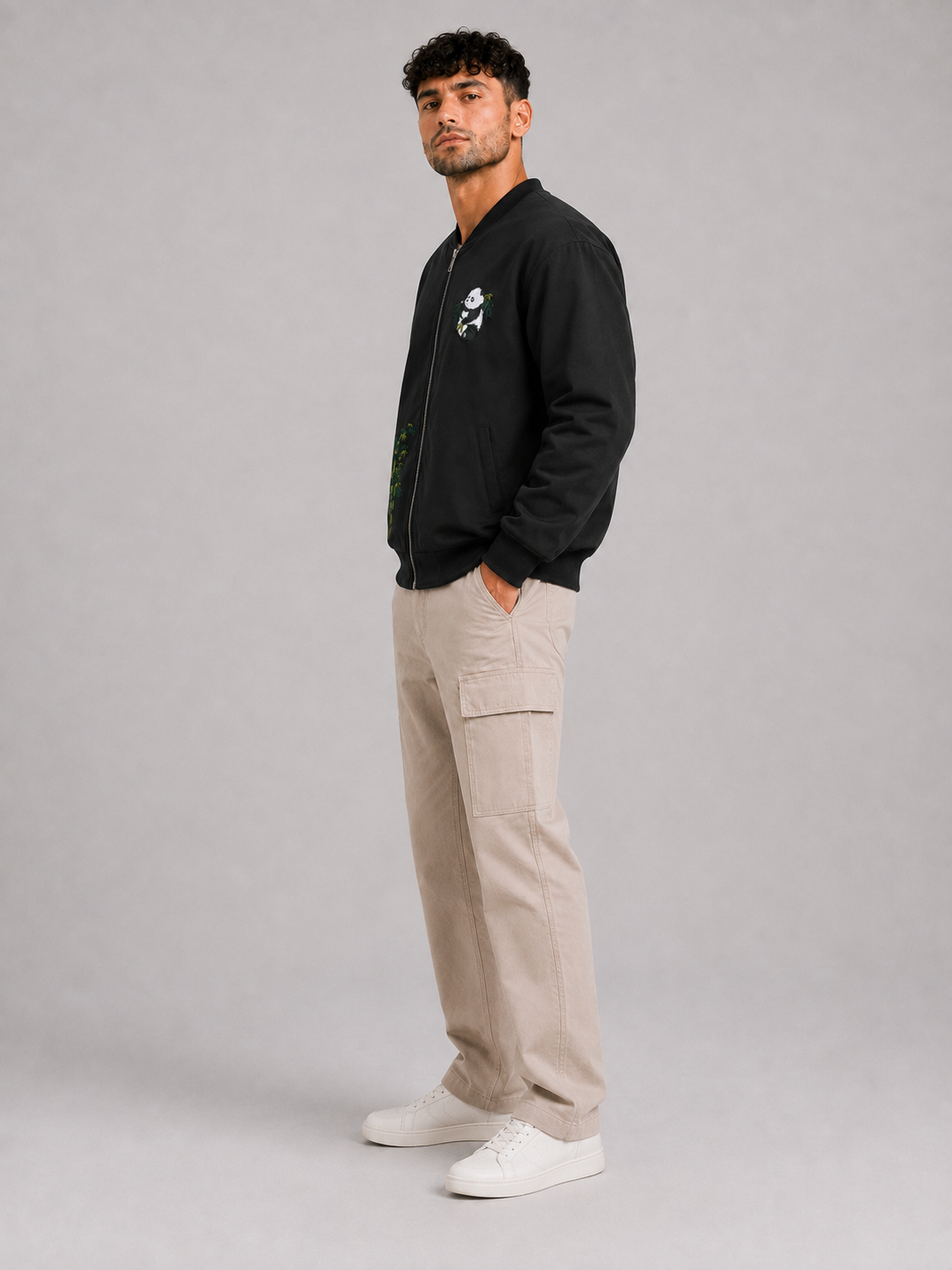 Black Stand Collar Jacket