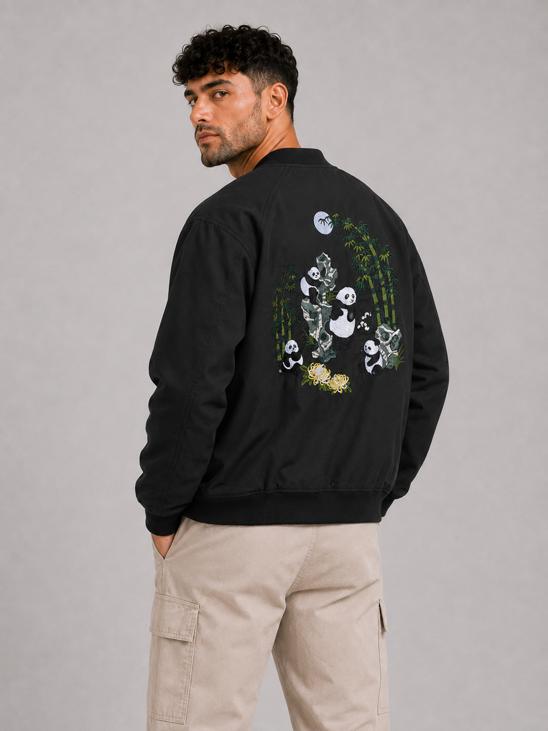 Black Stand Collar Jacket