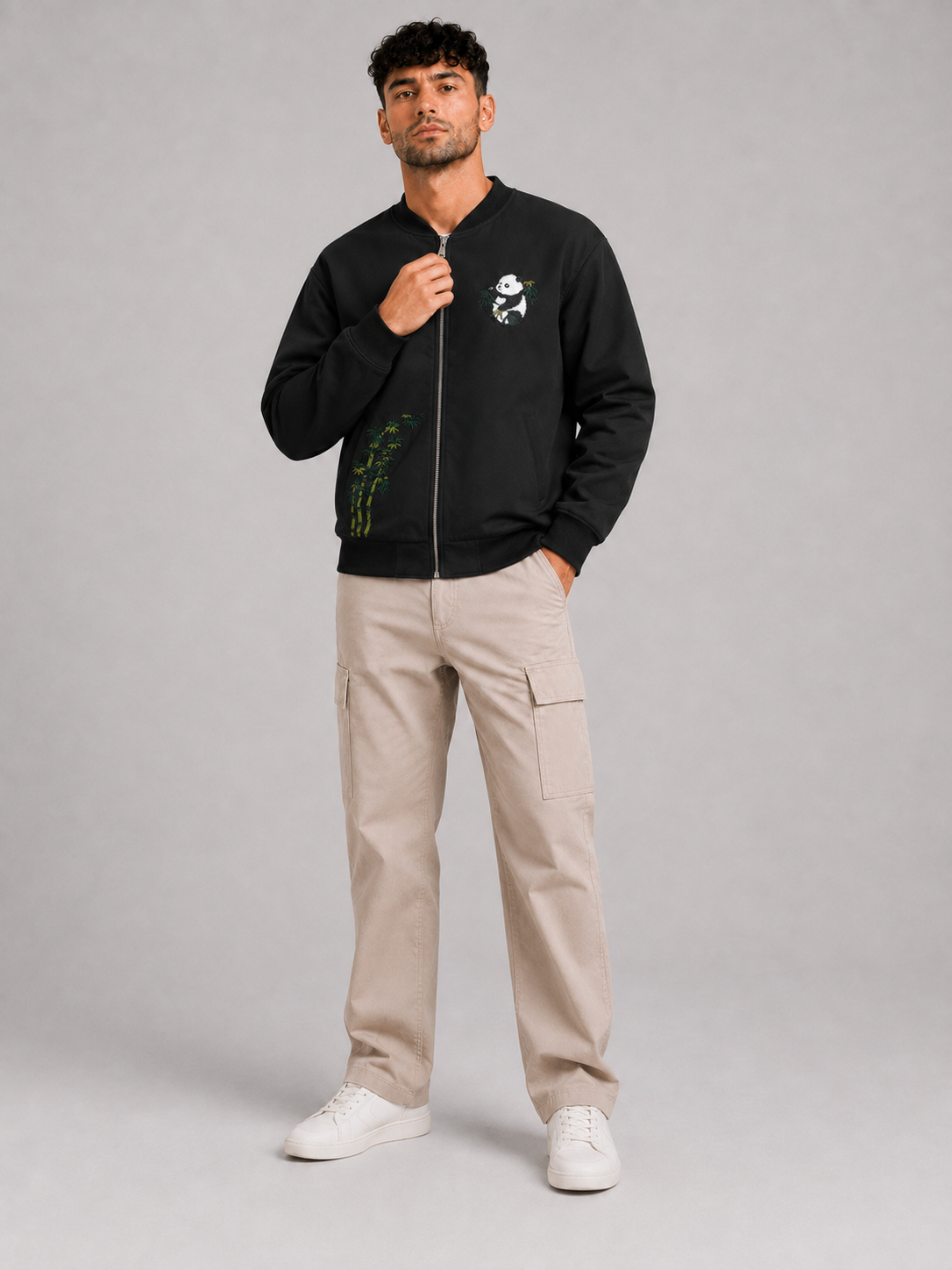 Black Stand Collar Jacket