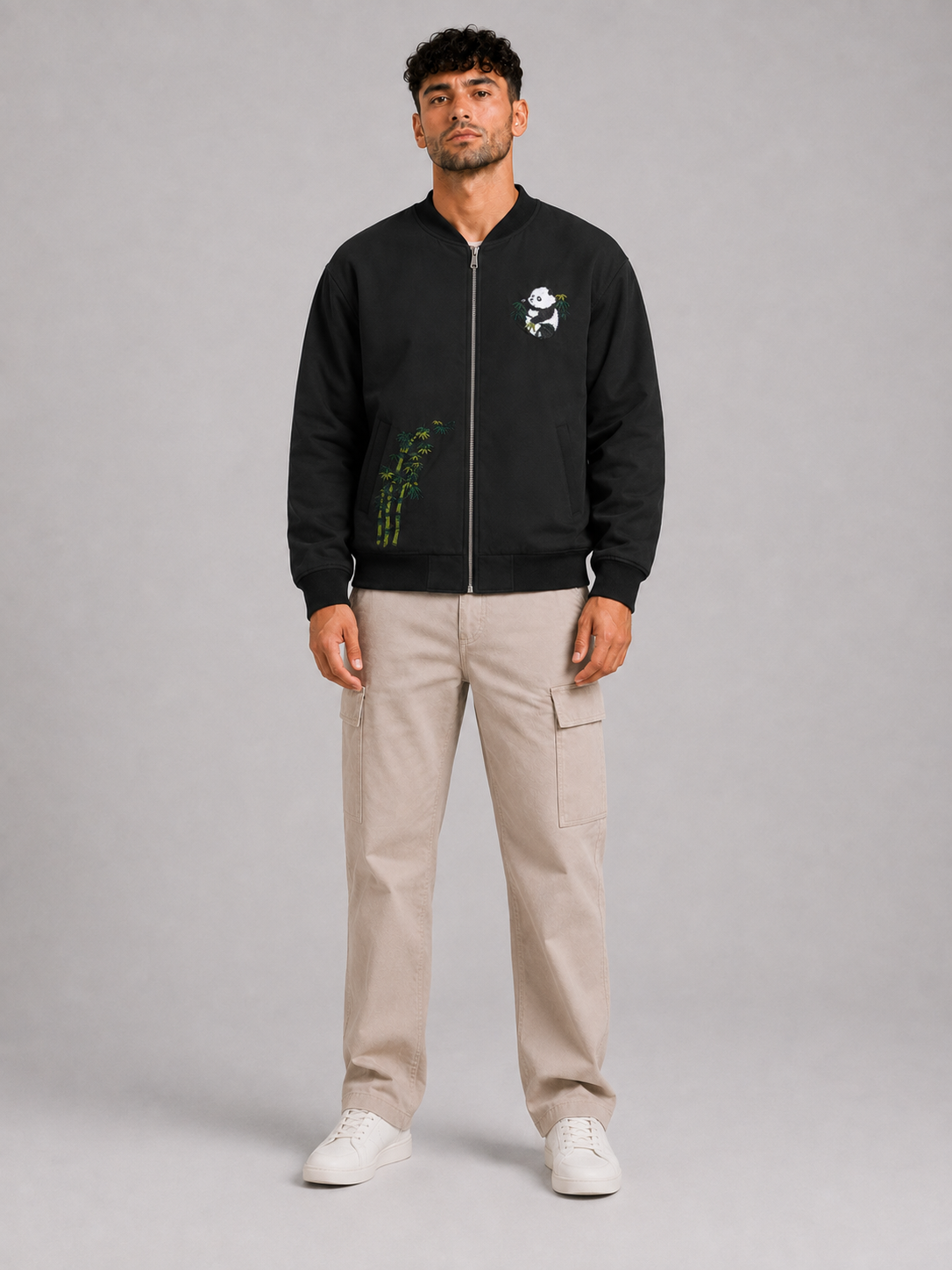 Black Stand Collar Jacket