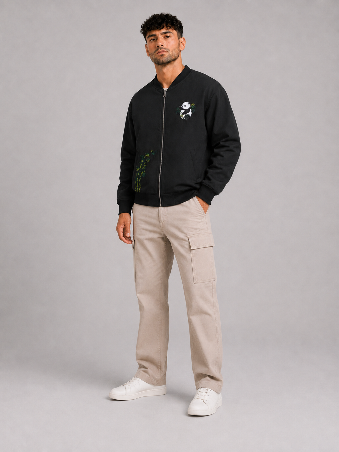 Black Stand Collar Jacket
