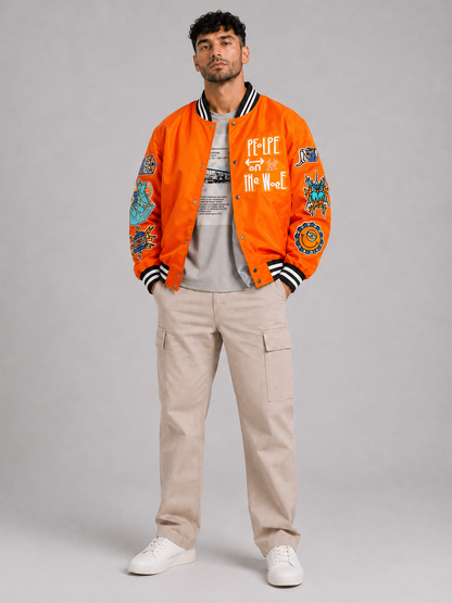 Embroidered Stand Collar Jacket