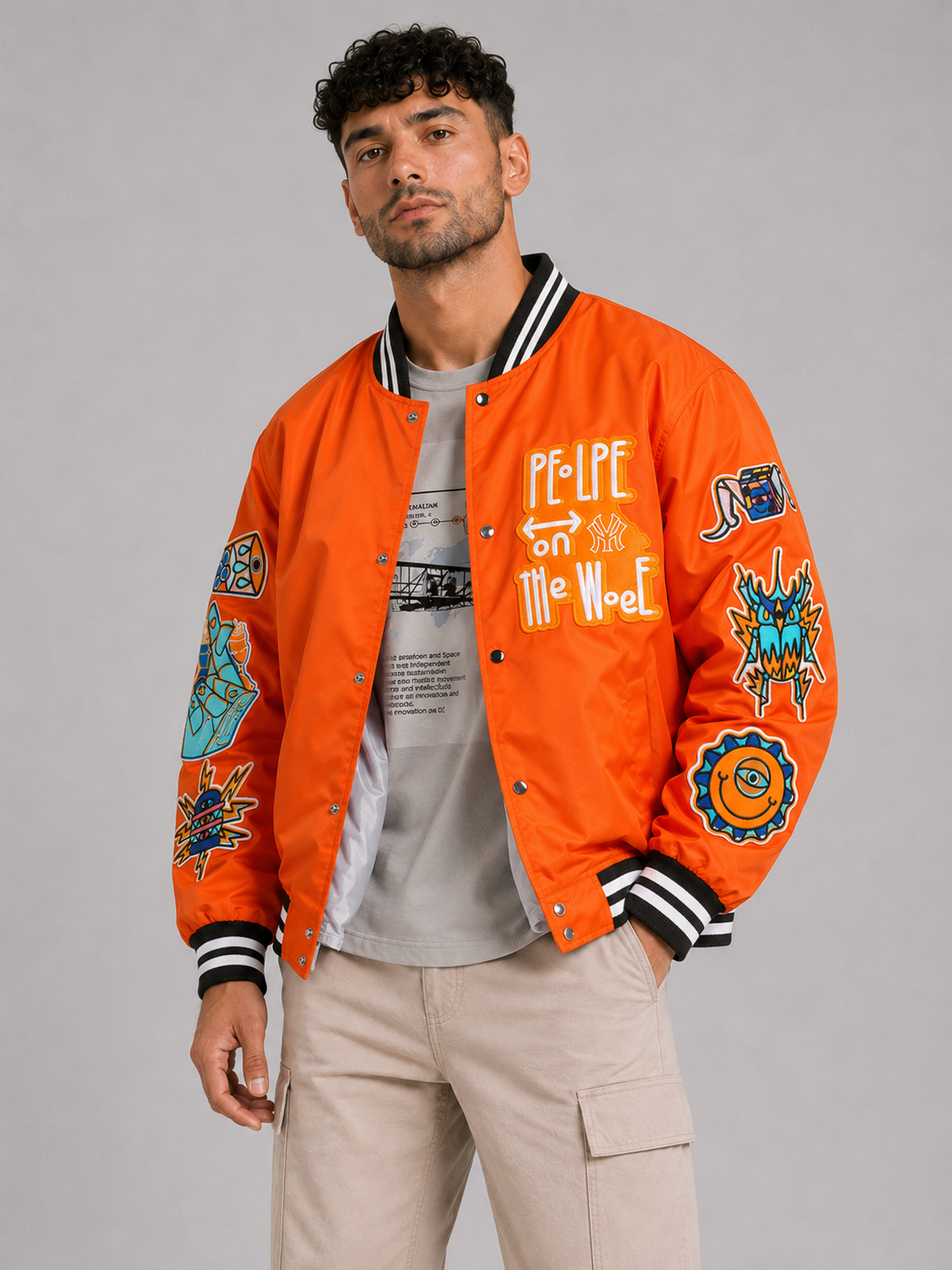 Embroidered Stand Collar Jacket