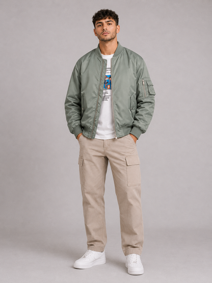 Fitted Stand Collar Jacket