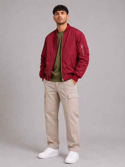 Fitted Stand Collar Jacket
