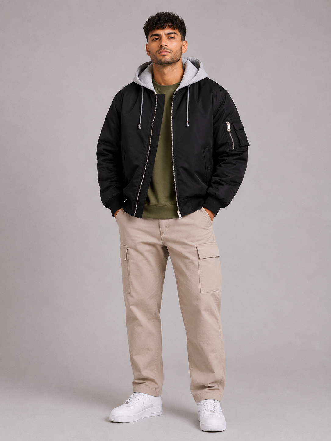 Fitted Stand Collar Jacket